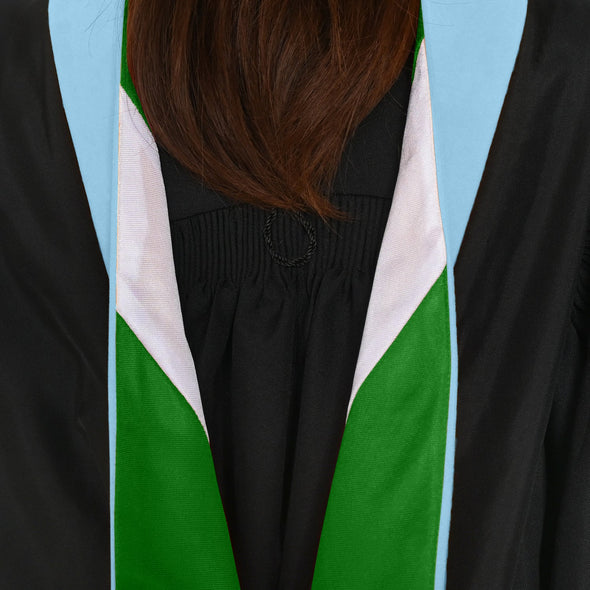 Masters Hood For Education, Counseling & Guidance, Arts in Education - Light Blue/Green/White - Endea Graduation