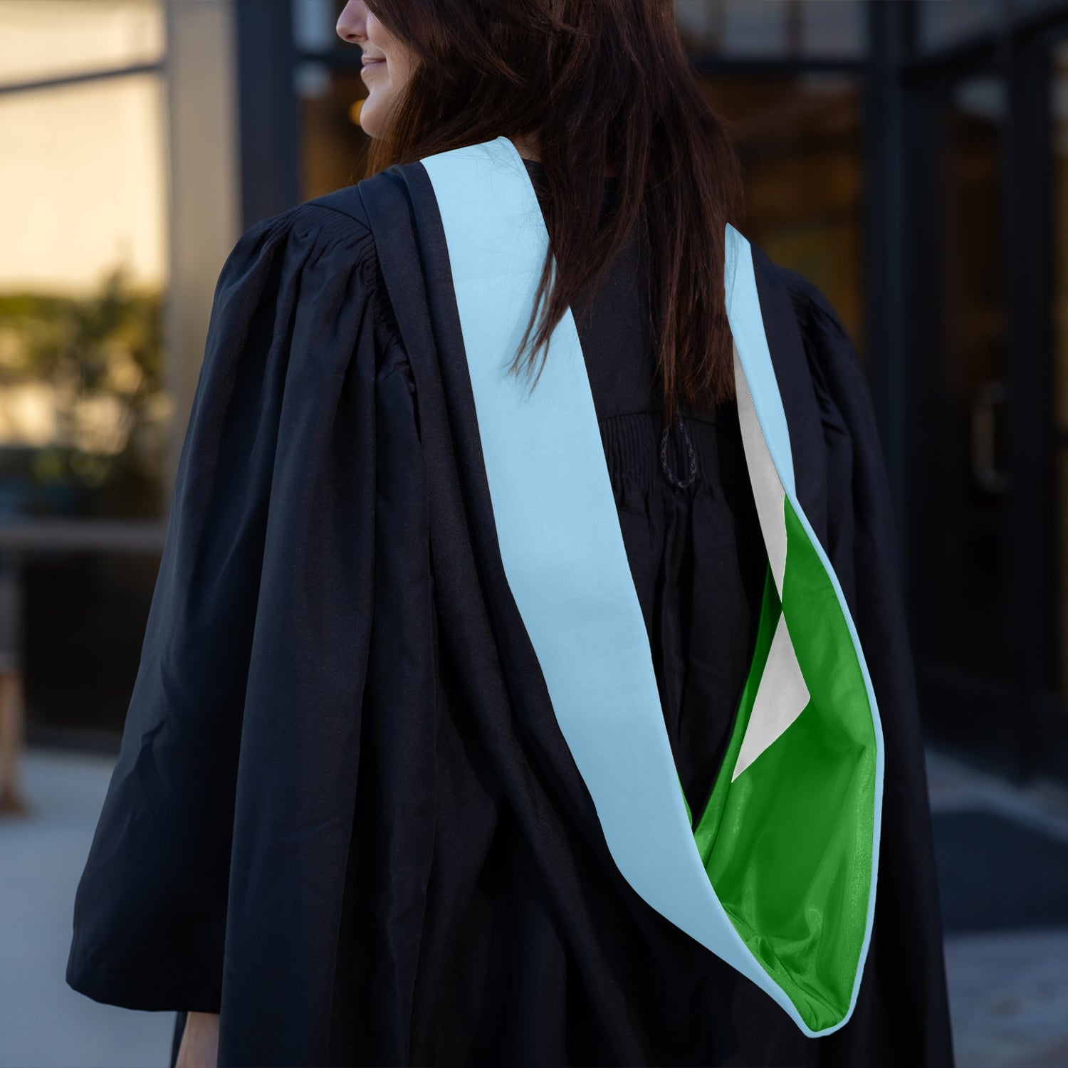 Masters Hood For Education, Counseling & Guidance, Arts in Education - Light Blue/Green/White - Endea Graduation