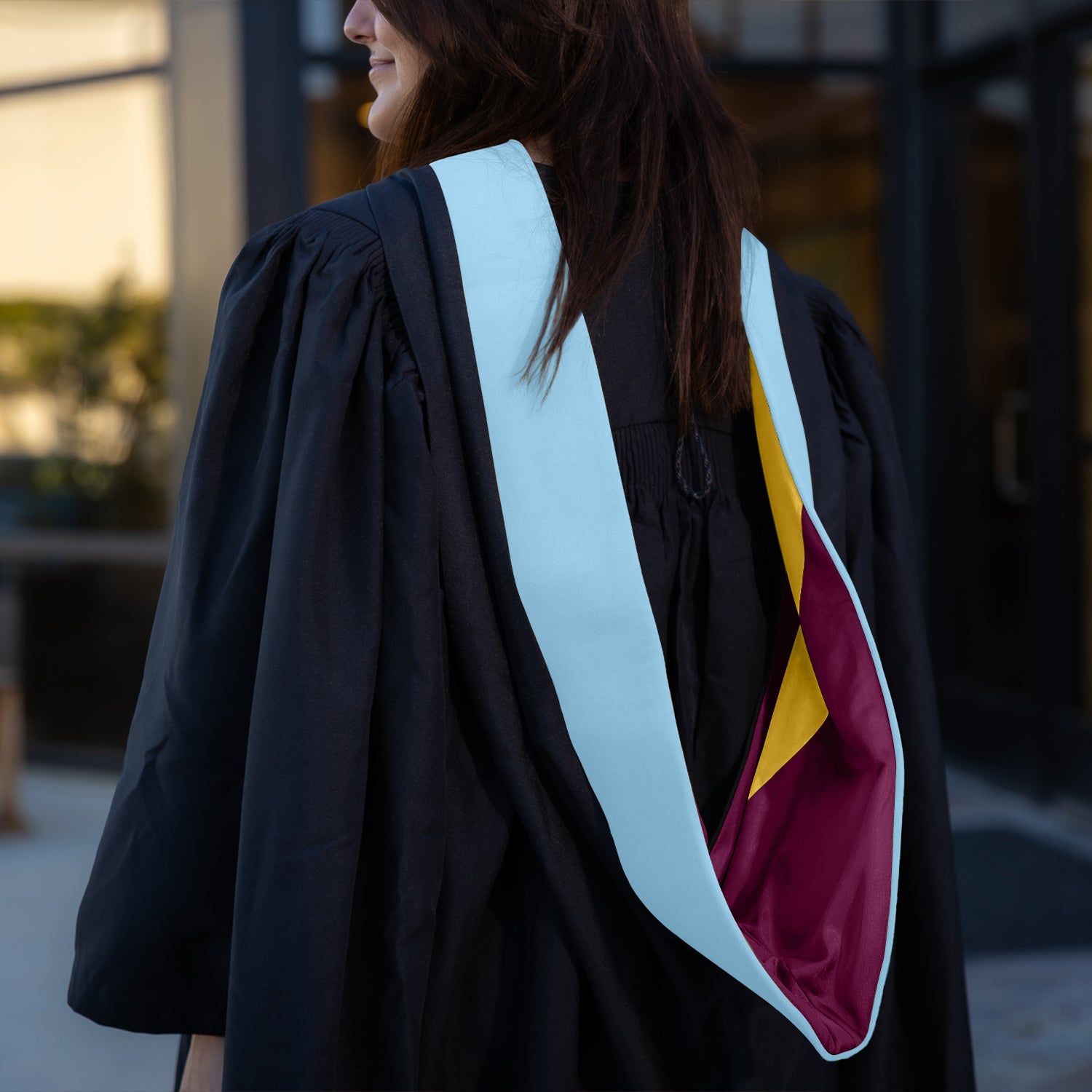 Masters Hood For Education, Counseling & Guidance, Arts in Education - Light Blue/Maroon/Gold - Endea Graduation