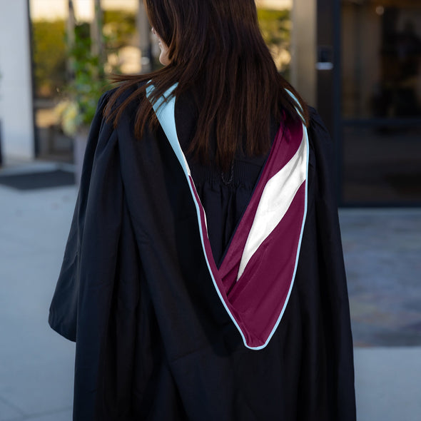 Masters Hood For Education, Counseling & Guidance, Arts in Education - Light Blue/Maroon/White - Endea Graduation