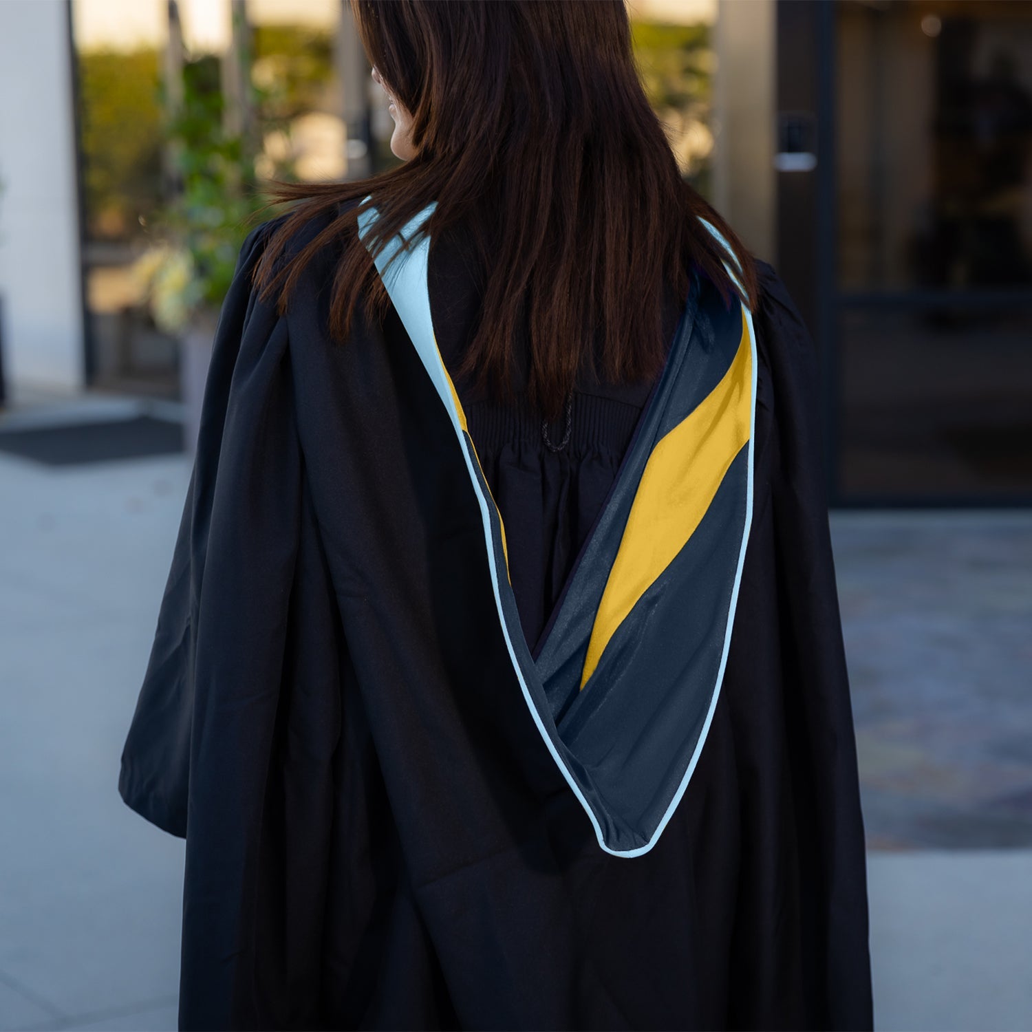 Masters Hood For Education, Counseling & Guidance, Arts in Education - Light Blue/Navy Blue/Gold - Endea Graduation