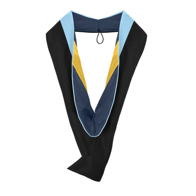 Masters Hood For Education, Counseling & Guidance, Arts in Education - Light Blue/Navy Blue/Gold - Endea Graduation