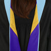 Masters Hood For Education, Counseling & Guidance, Arts in Education - Light Blue/Purple/Gold - Endea Graduation