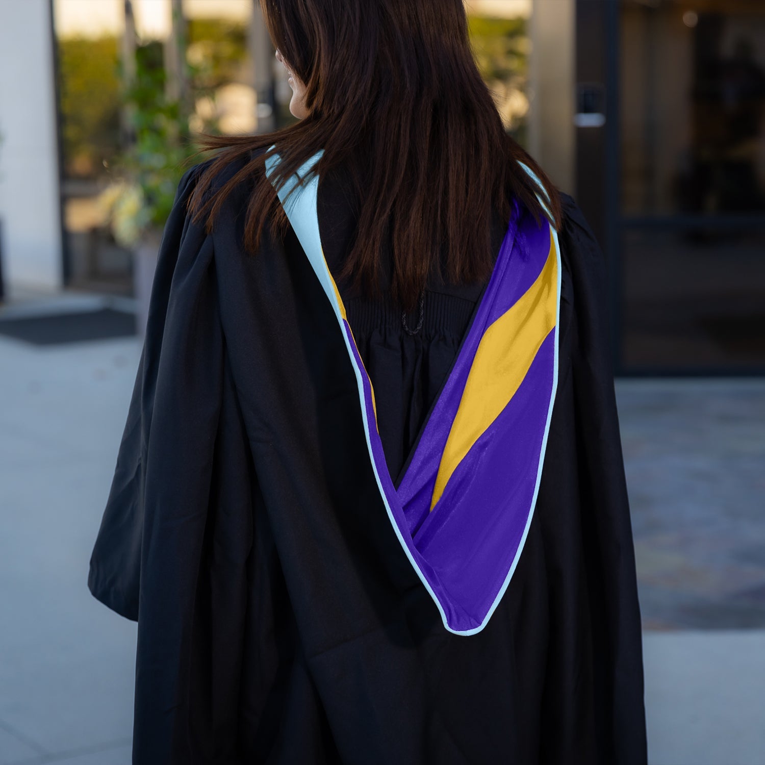 Masters Hood For Education, Counseling & Guidance, Arts in Education - Light Blue/Purple/Gold - Endea Graduation