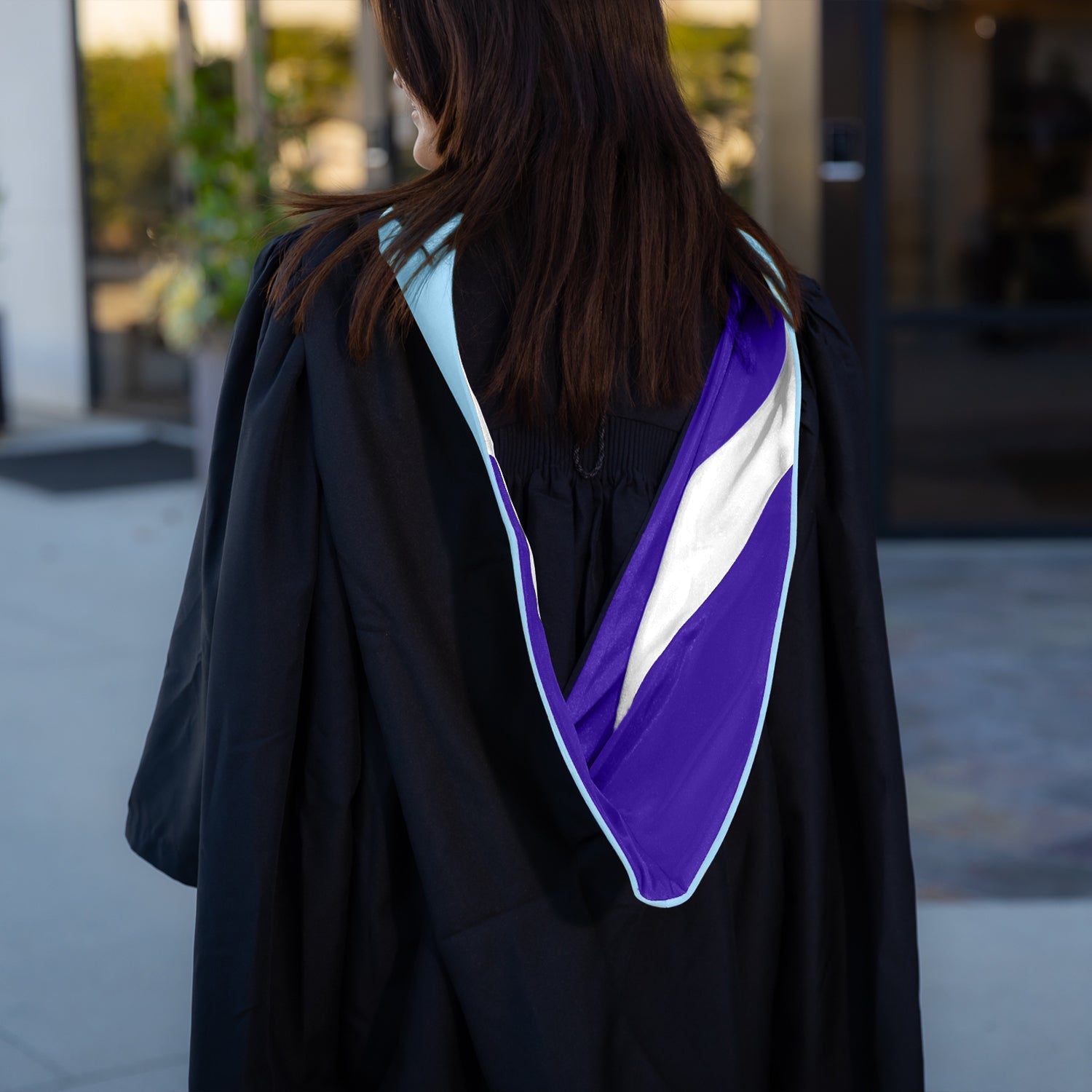 Masters Hood For Education, Counseling & Guidance, Arts in Education - Light Blue/Purple/White - Endea Graduation