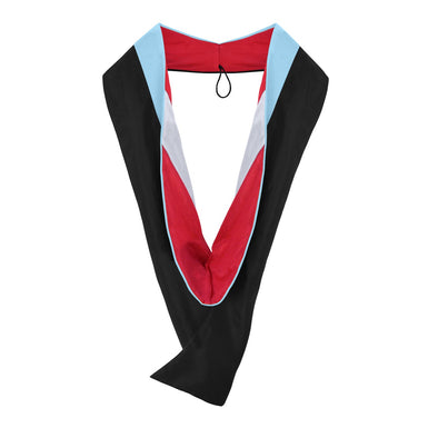 Masters Hood For Education, Counseling & Guidance, Arts in Education - Light Blue/Red/Silver - Endea Graduation