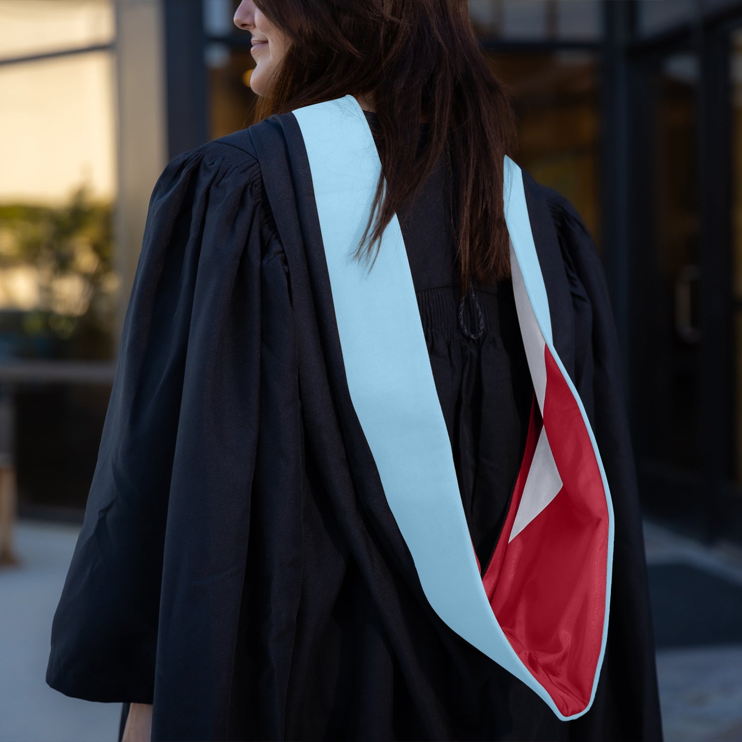 Masters Hood For Education, Counseling & Guidance, Arts in Education - Light Blue/Red/Silver - Endea Graduation