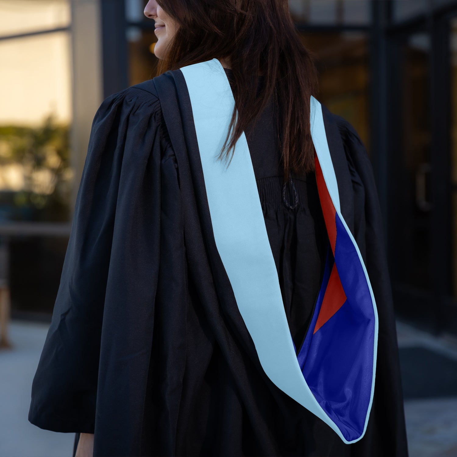 Masters Hood For Education, Counseling & Guidance, Arts in Education - Light Blue/Royal Blue/Cardinal - Endea Graduation