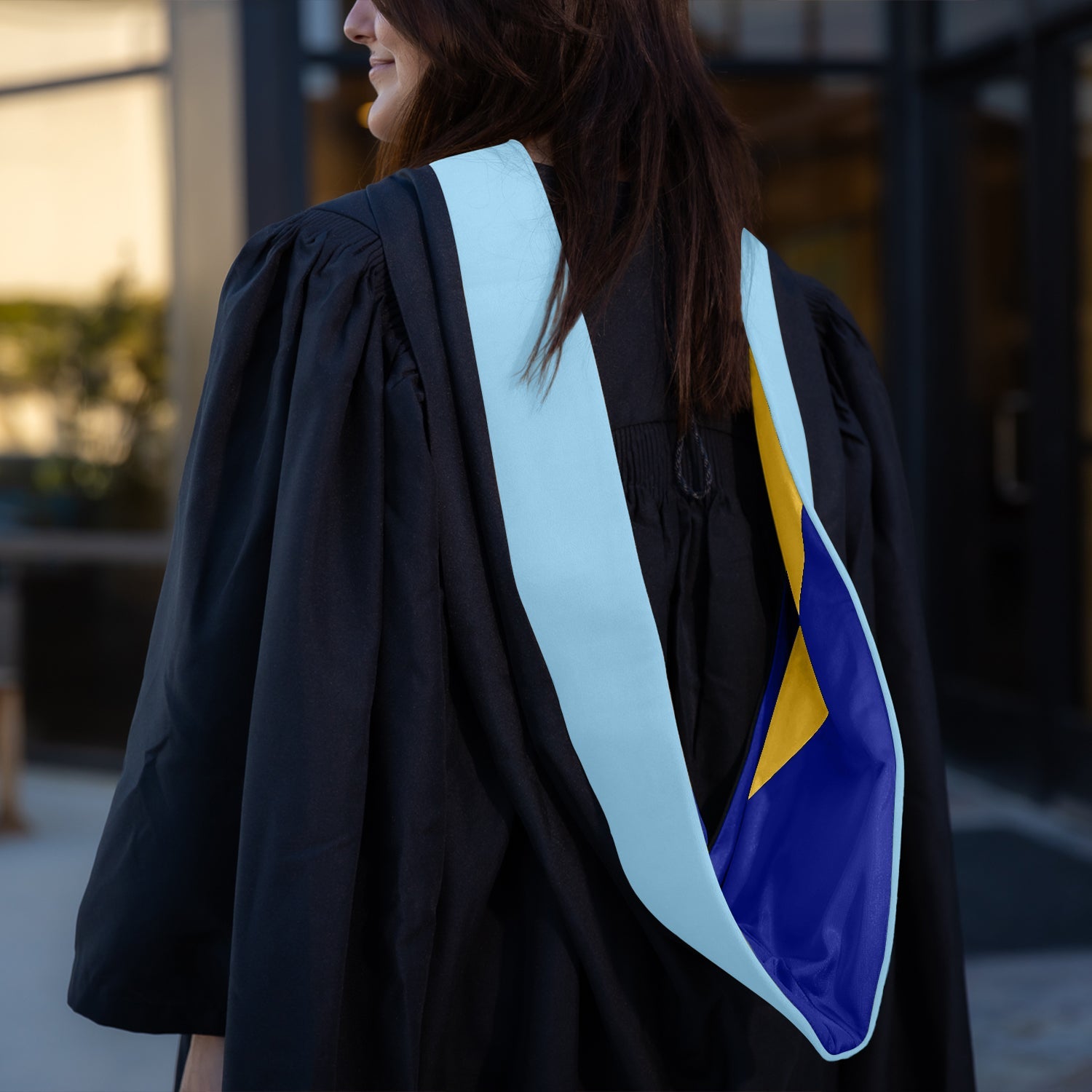 Masters Hood For Education, Counseling & Guidance, Arts in Education - Light Blue/Royal Blue/Gold - Endea Graduation