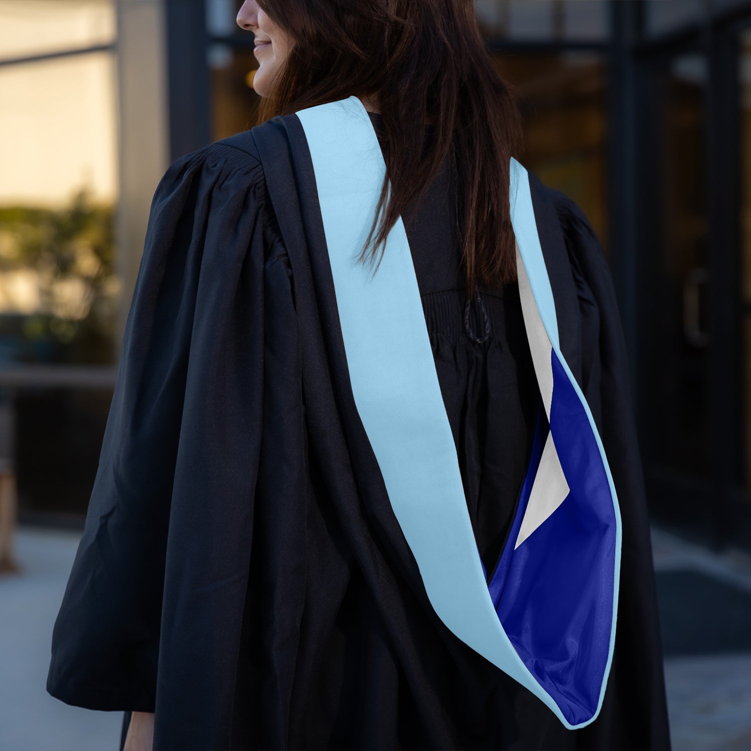 Masters Hood For Education, Counseling & Guidance, Arts in Education - Light Blue/Royal Blue/White - Endea Graduation