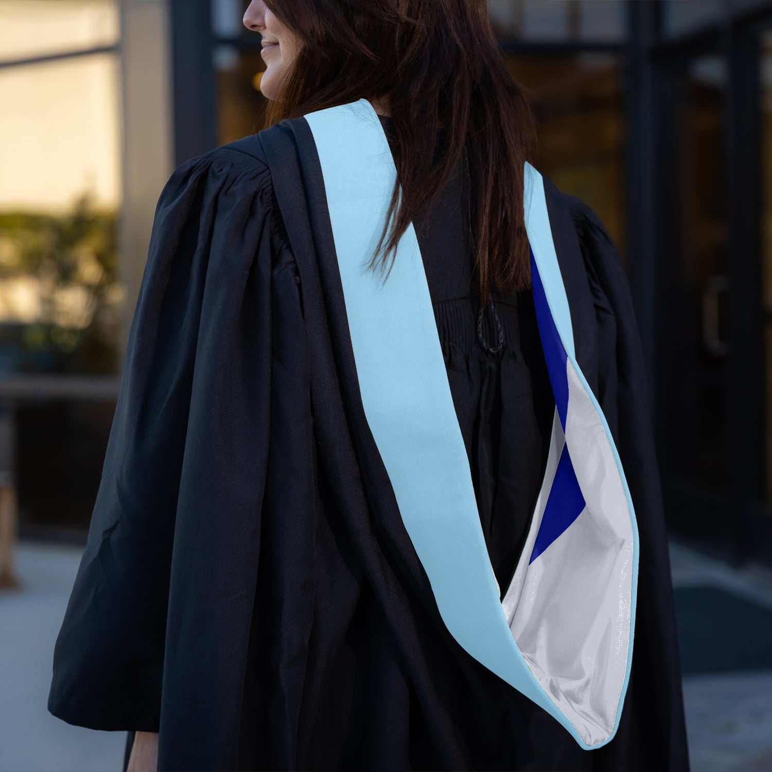 Masters Hood For Education, Counseling & Guidance, Arts in Education - Light Blue/Silver/Royal Blue - Endea Graduation