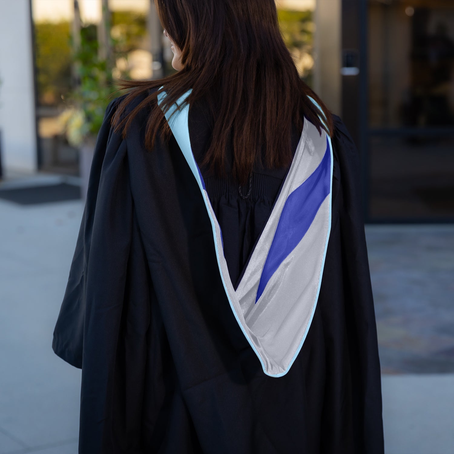 Masters Hood For Education, Counseling & Guidance, Arts in Education - Light Blue/Silver/Royal Blue - Endea Graduation