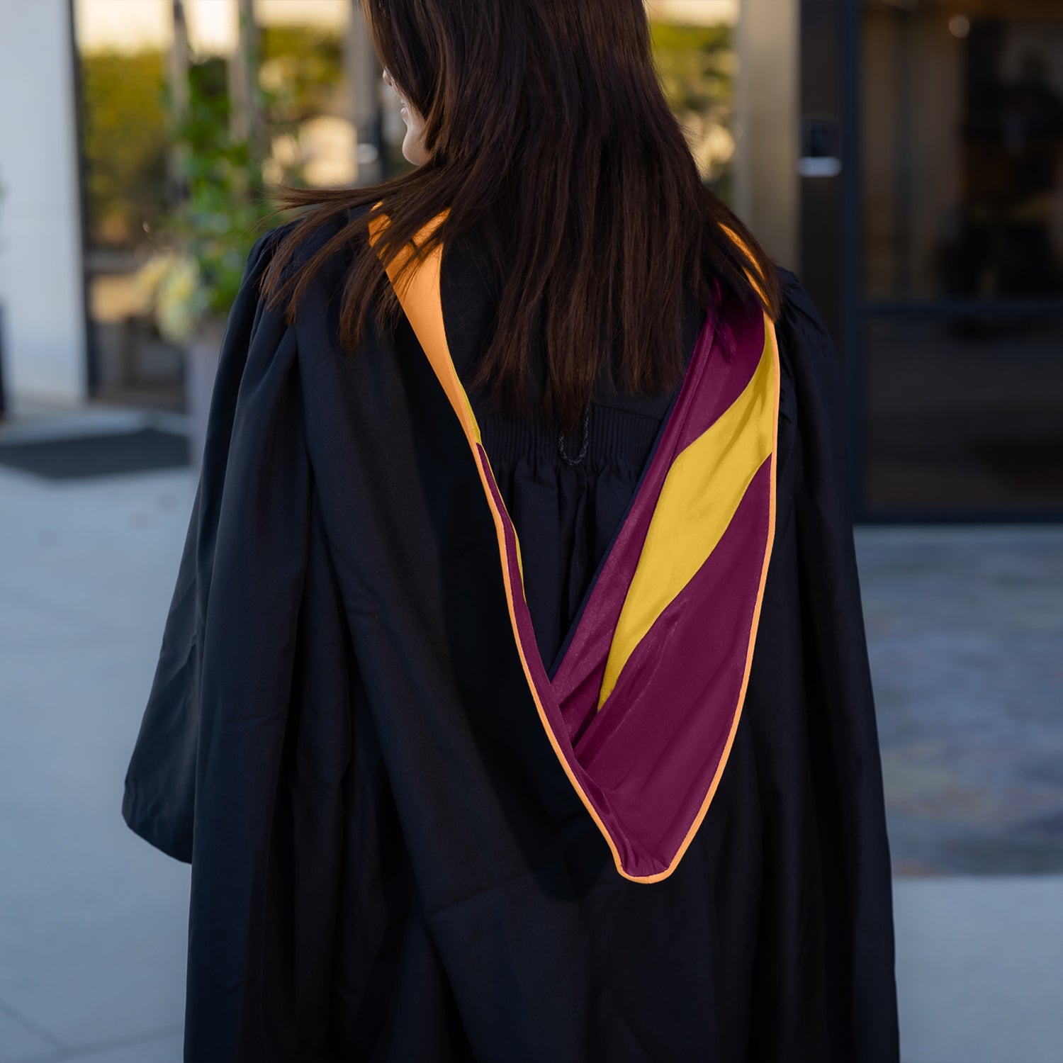 Masters Hood For Engineering, Civil Engineering - Orange/Maroon/Gold - Endea Graduation