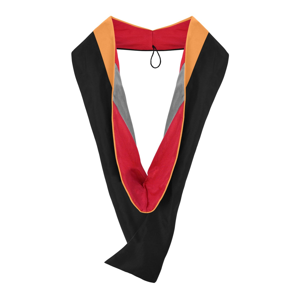 Masters Hood For Engineering, Civil Engineering - Orange/Red/Gray - Endea Graduation