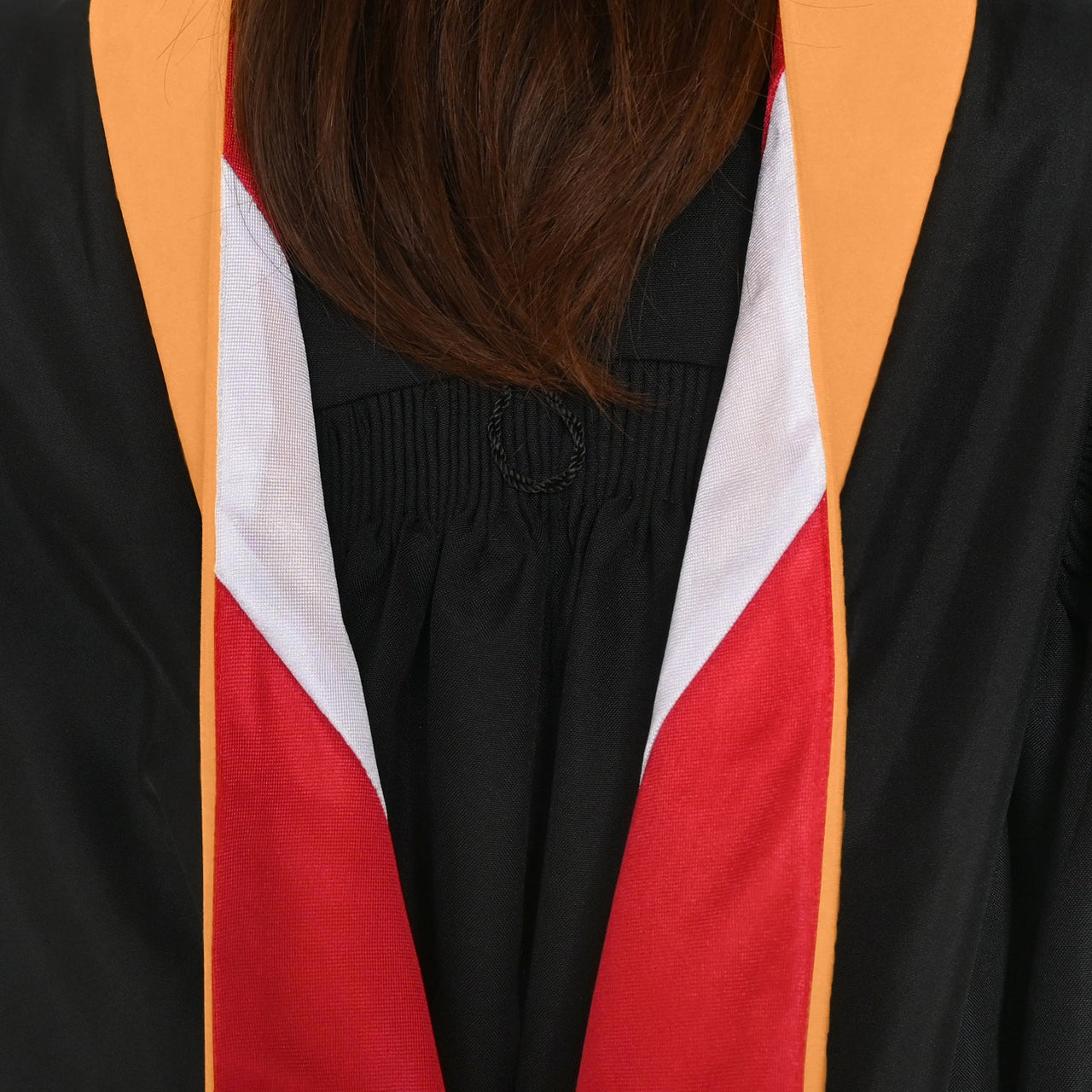 Masters Hood For Engineering, Civil Engineering - Orange/Red/White - Endea Graduation