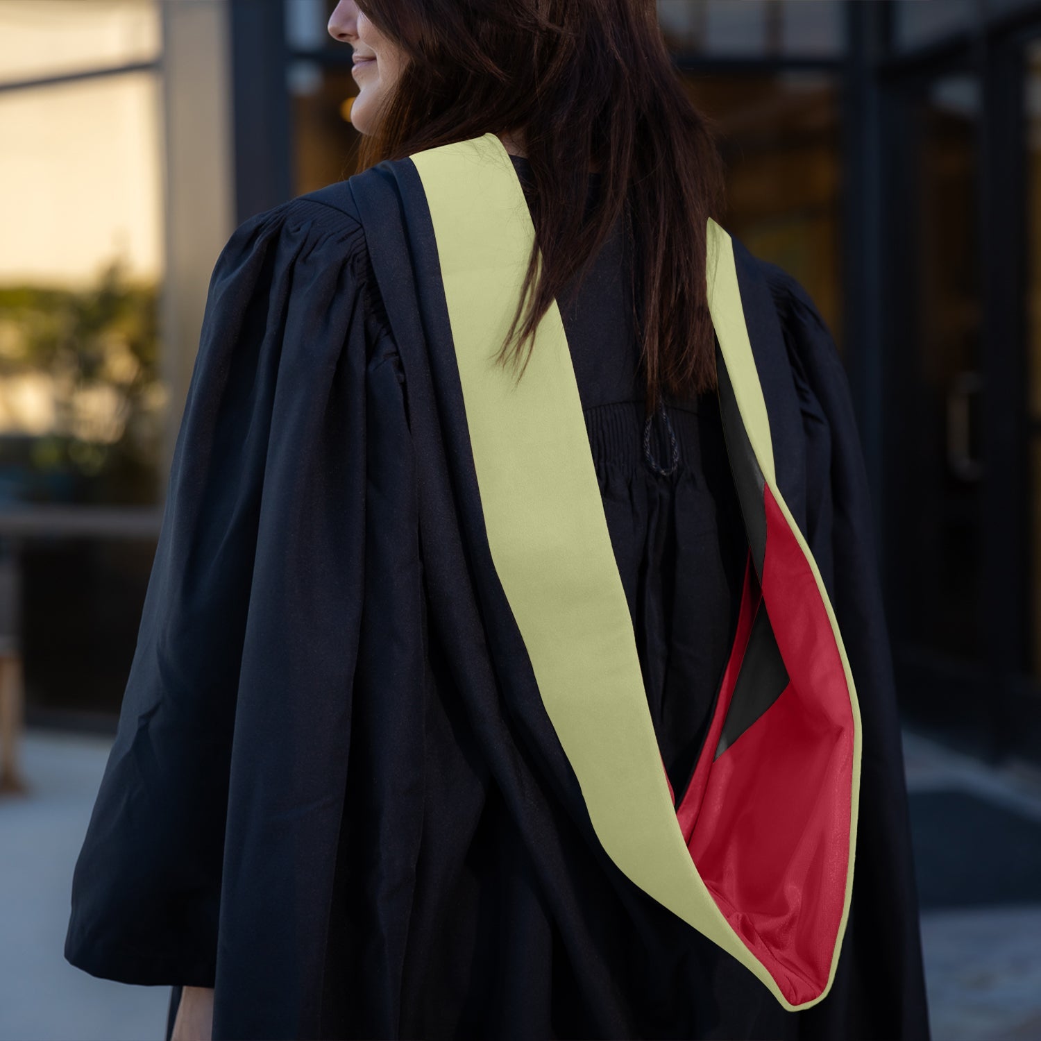 Masters Hood For Physical Education, Physical Science, Hygiene, Health & Rehab. - Sage/Red/Black - Endea Graduation