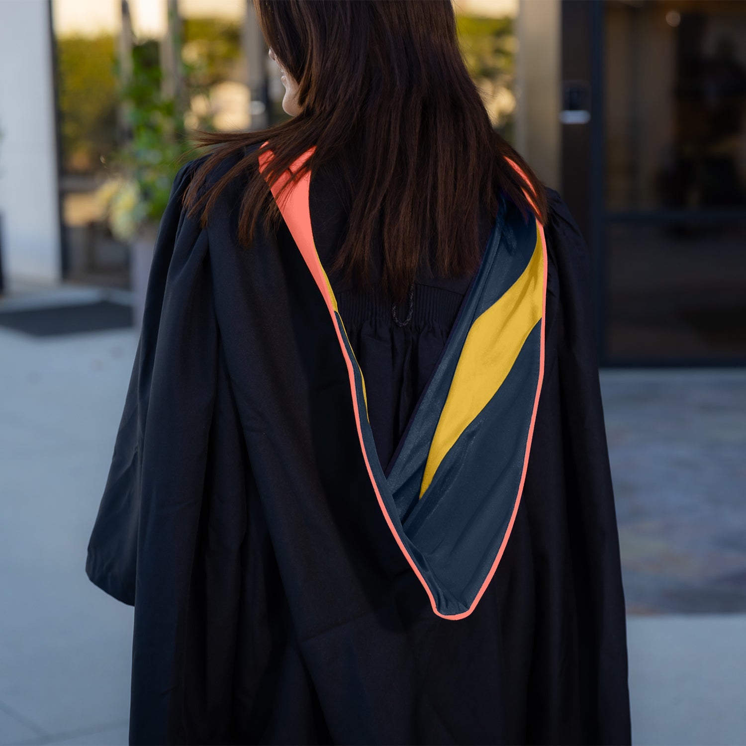 Masters Hood For Public Health - Salmon/Navy Blue/Gold - Endea Graduation