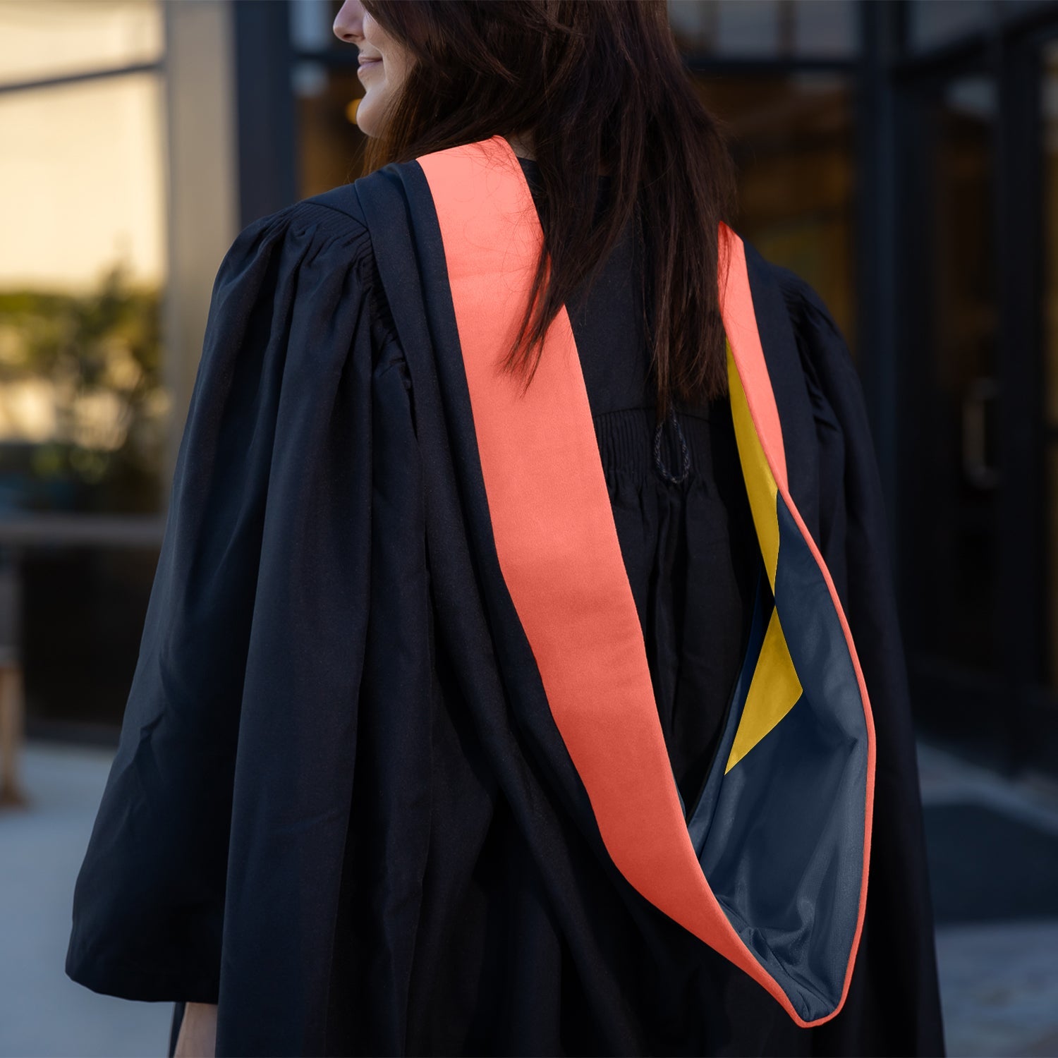 Masters Hood For Public Health - Salmon/Navy Blue/Gold - Endea Graduation