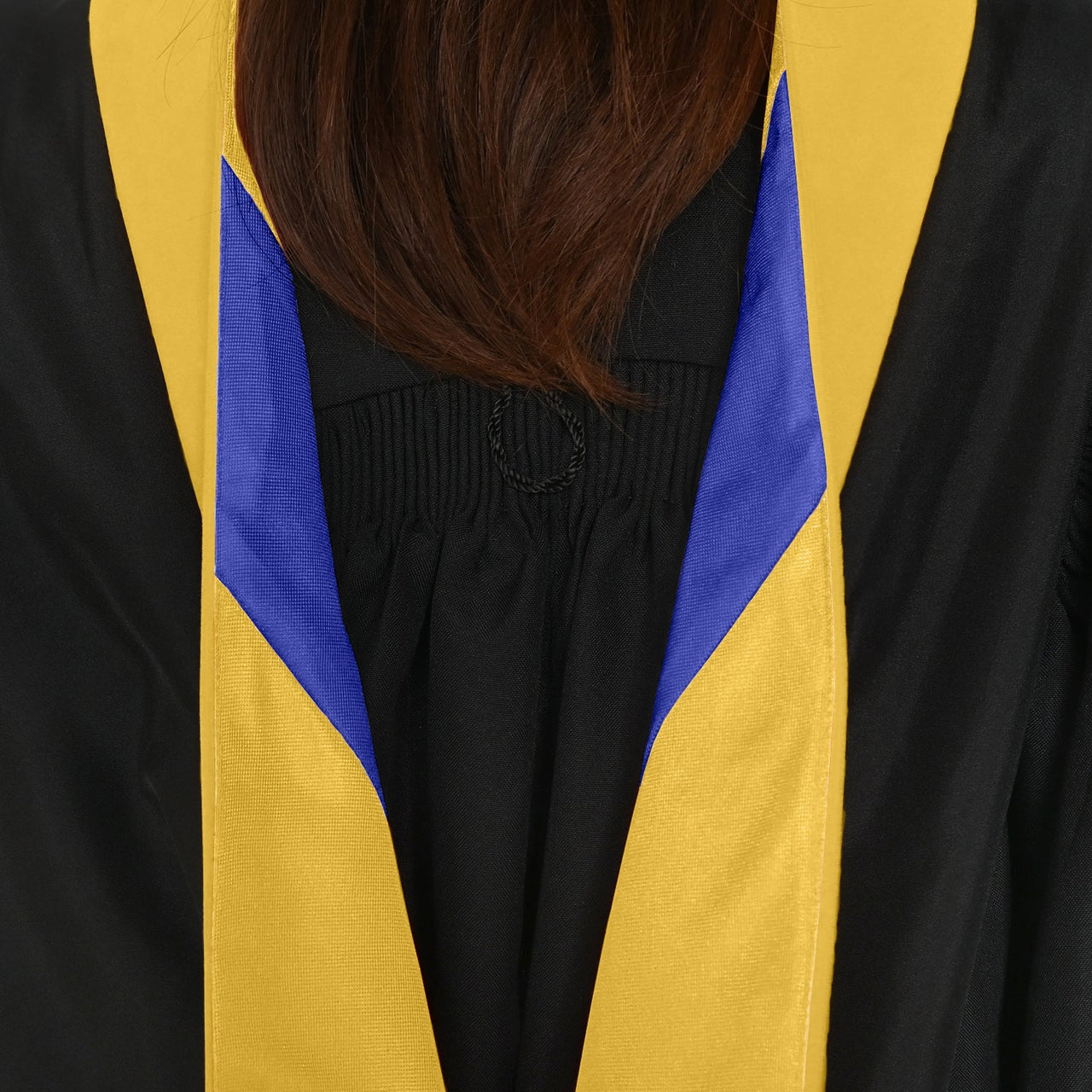 Masters Hood For Science, Mathematics, Political Science - Gold/Gold/Royal Blue - Endea Graduation