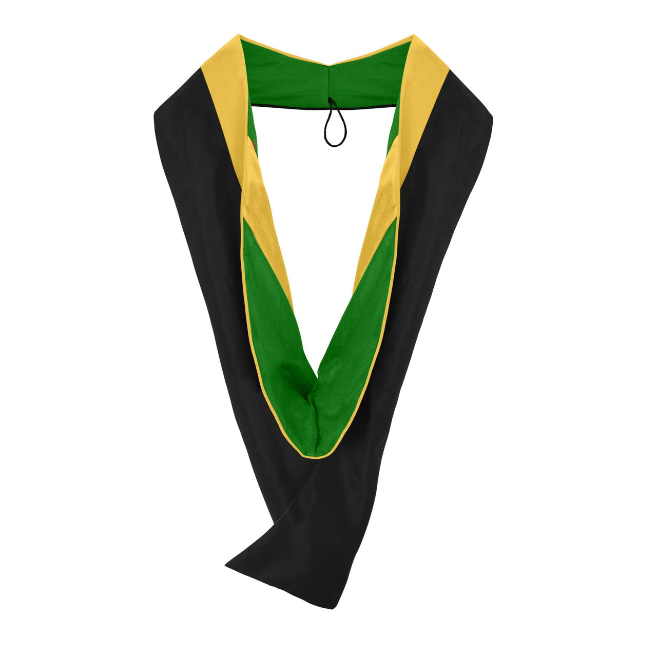 Masters Hood For Science, Mathematics, Political Science - Gold/Green/Gold - Endea Graduation