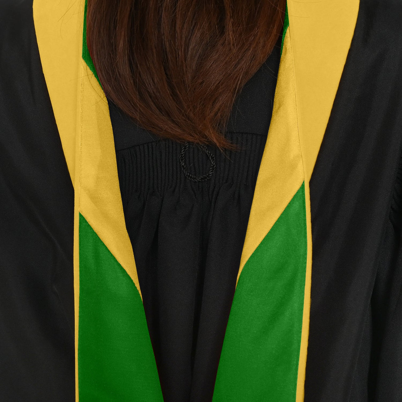 Masters Hood For Science, Mathematics, Political Science - Gold/Green/Gold - Endea Graduation