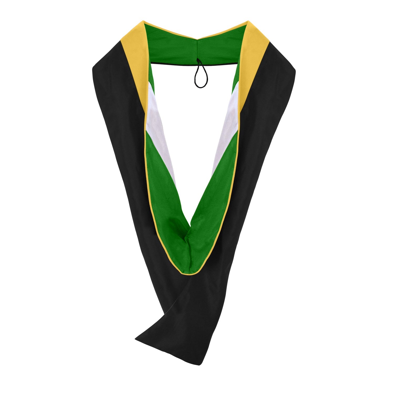 Masters Hood For Science, Mathematics, Political Science - Gold/Green/White - Endea Graduation