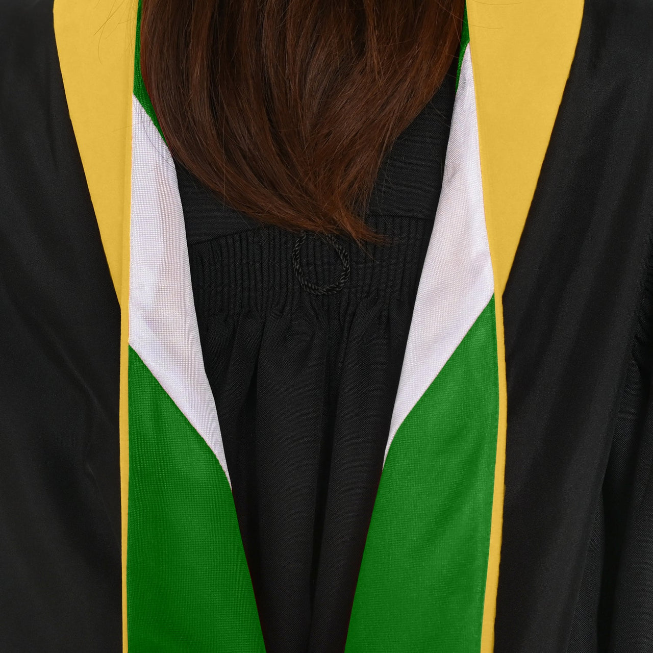 Masters Hood For Science, Mathematics, Political Science - Gold/Green/White - Endea Graduation