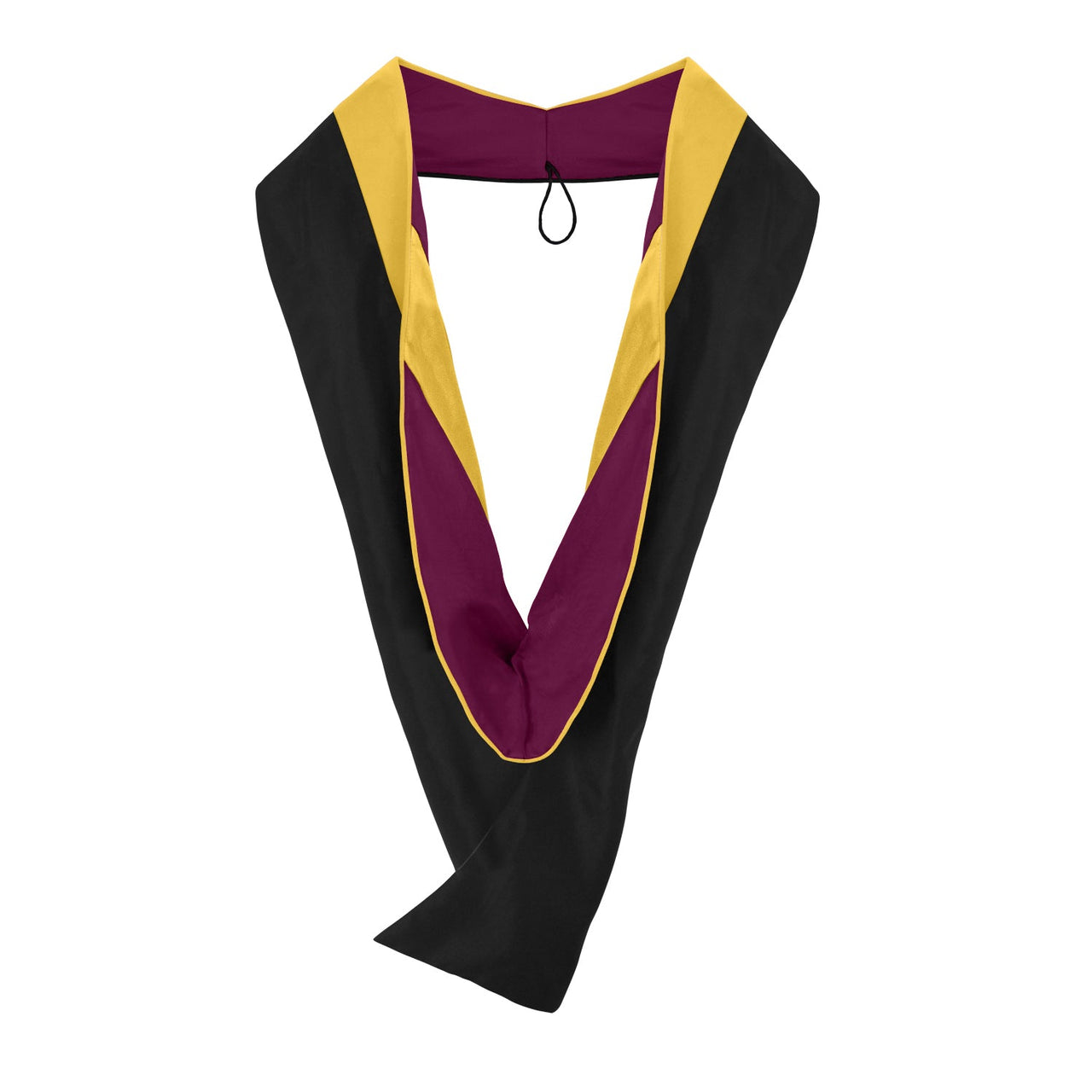 Masters Hood For Science, Mathematics, Political Science - Gold/Maroon/Gold - Endea Graduation