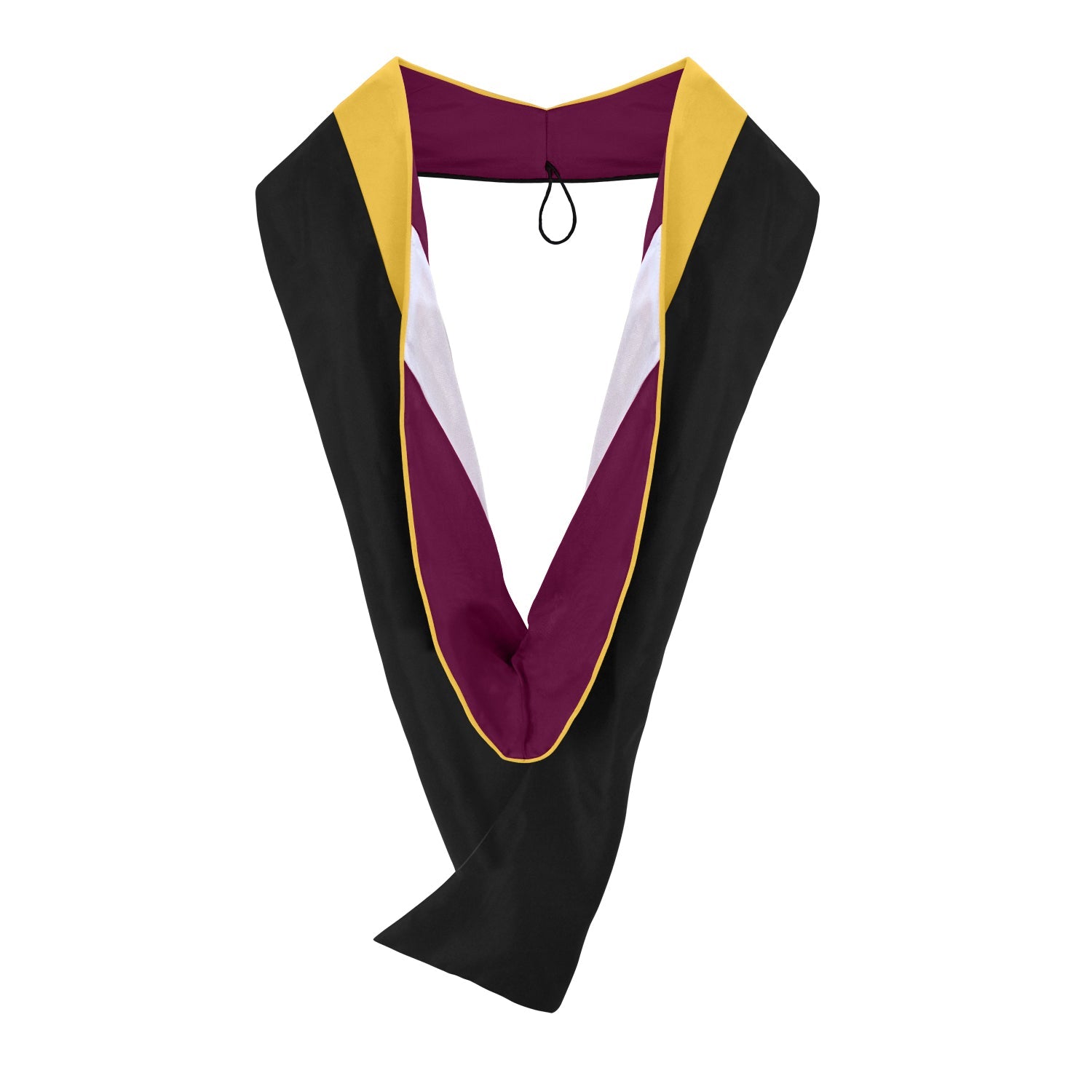 Masters Hood For Science, Mathematics, Political Science - Gold/Maroon/White - Endea Graduation