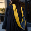 Masters Hood For Science, Mathematics, Political Science - Gold/Navy Blue/Gold - Endea Graduation