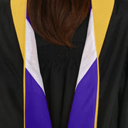 Masters Hood For Science, Mathematics, Political Science - Gold/Purple/White - Endea Graduation