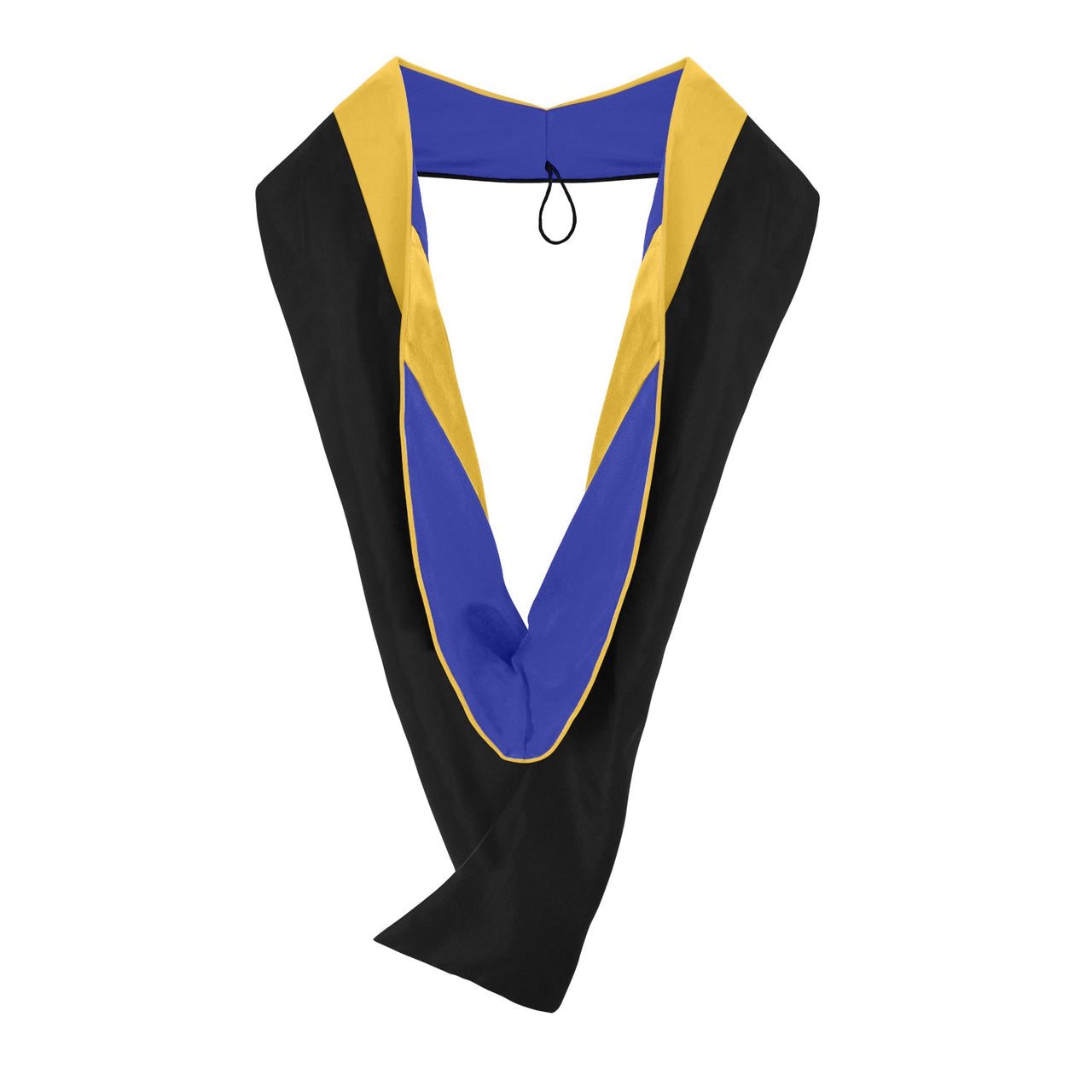 Masters Hood For Science, Mathematics, Political Science - Gold/Royal Blue/Gold - Endea Graduation