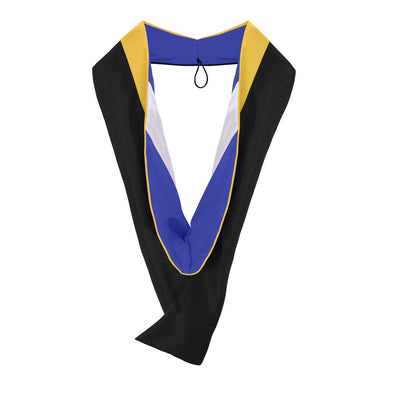 Masters Hood For Science, Mathematics, Political Science - Gold/Royal Blue/White - Endea Graduation