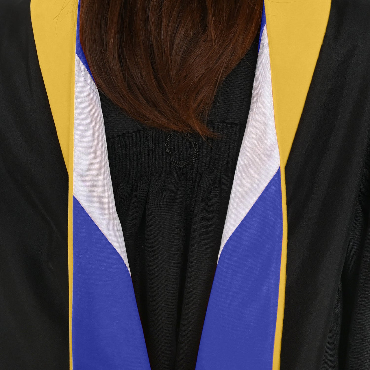Masters Hood For Science, Mathematics, Political Science - Gold/Royal Blue/White - Endea Graduation