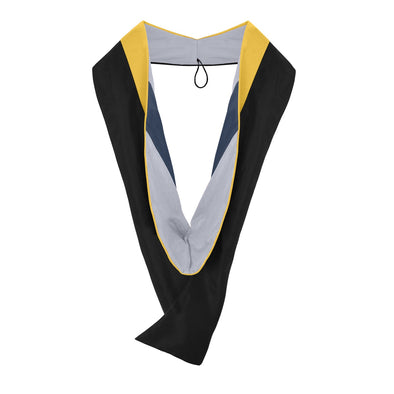 Masters Hood For Science, Mathematics, Political Science - Gold/Silver/Navy Blue - Endea Graduation