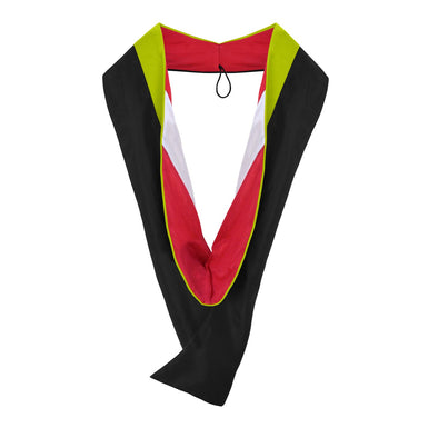 Masters Hood For Social Work, Social Science, Social Service - Citron/Red/White - Endea Graduation