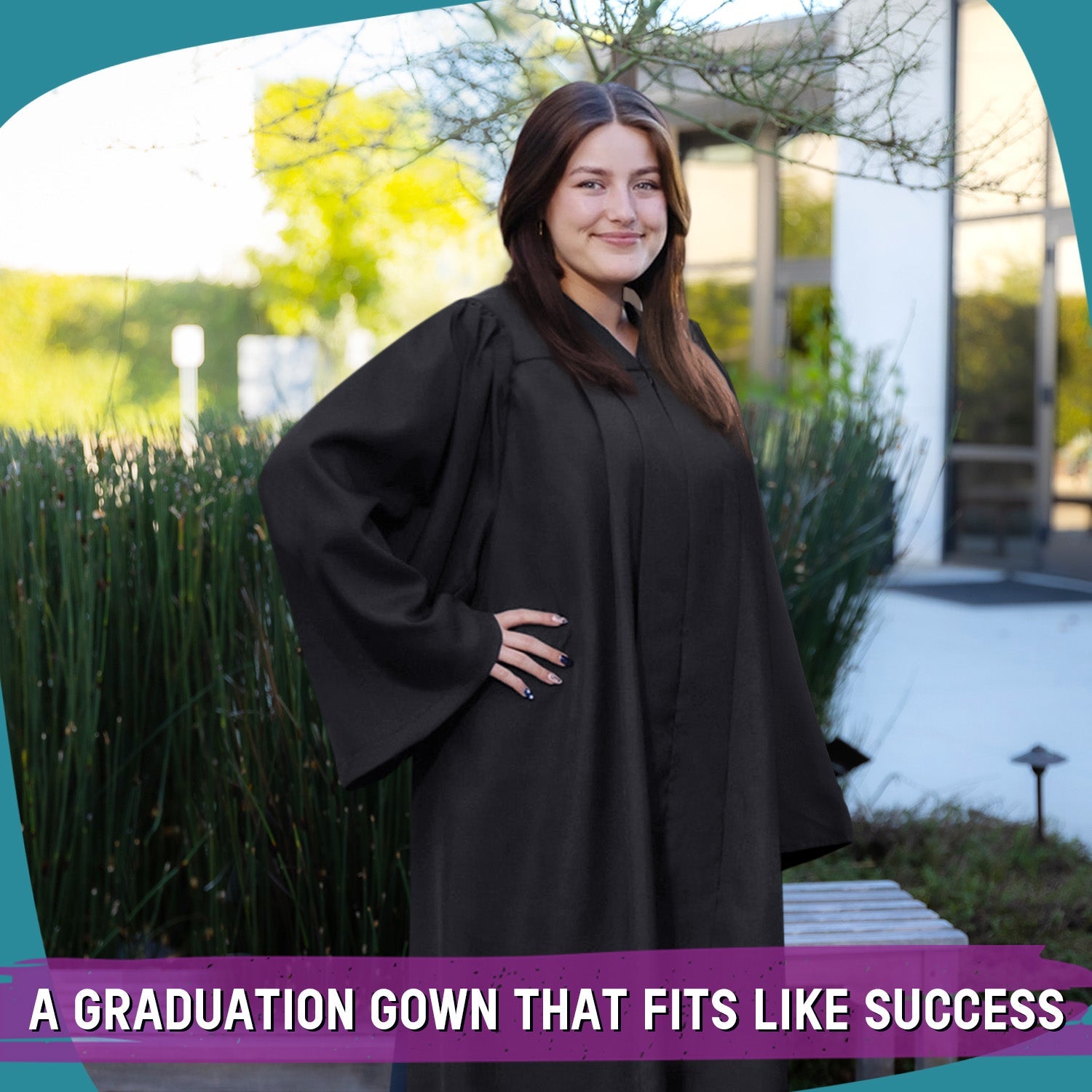 Matte Black Graduation Gown - Endea Graduation
