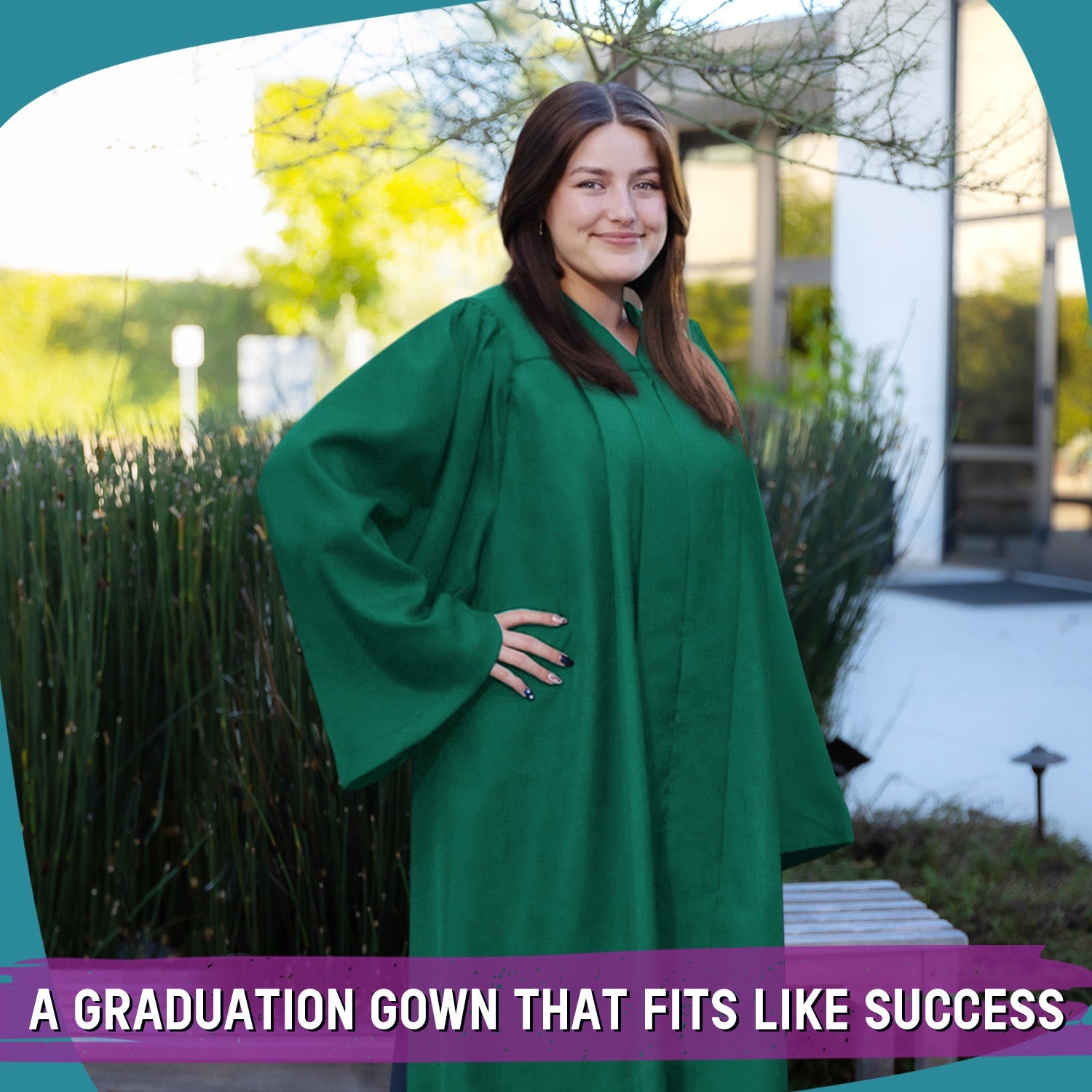 Matte Emerald Green Graduation Gown - Endea Graduation
