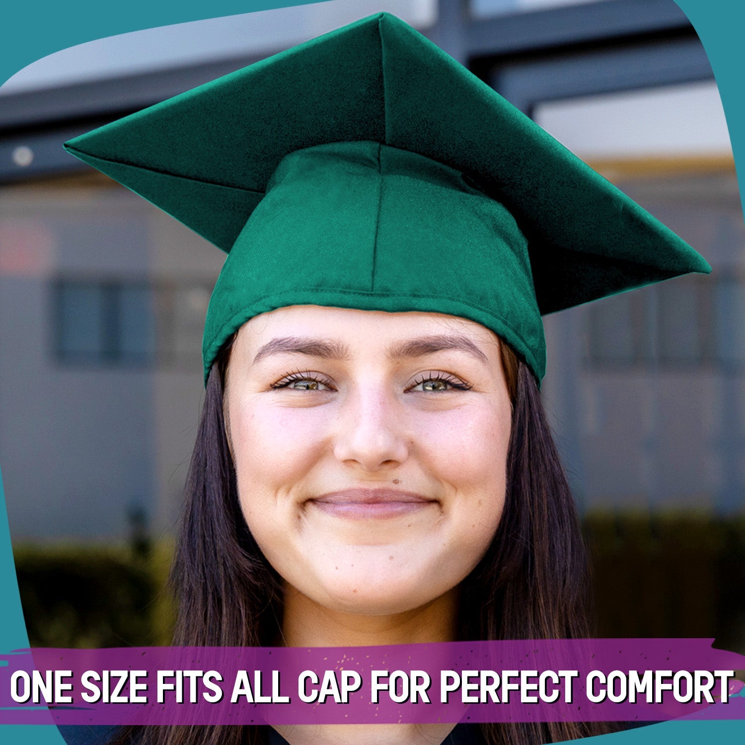 Matte Emerald Green Graduation Gown & Cap