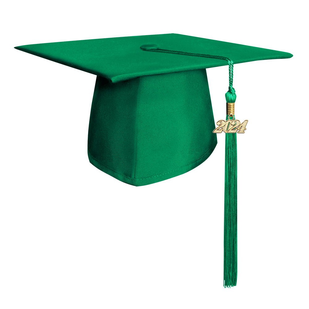 Matte Green Graduation Cap & Tassel - Endea Graduation