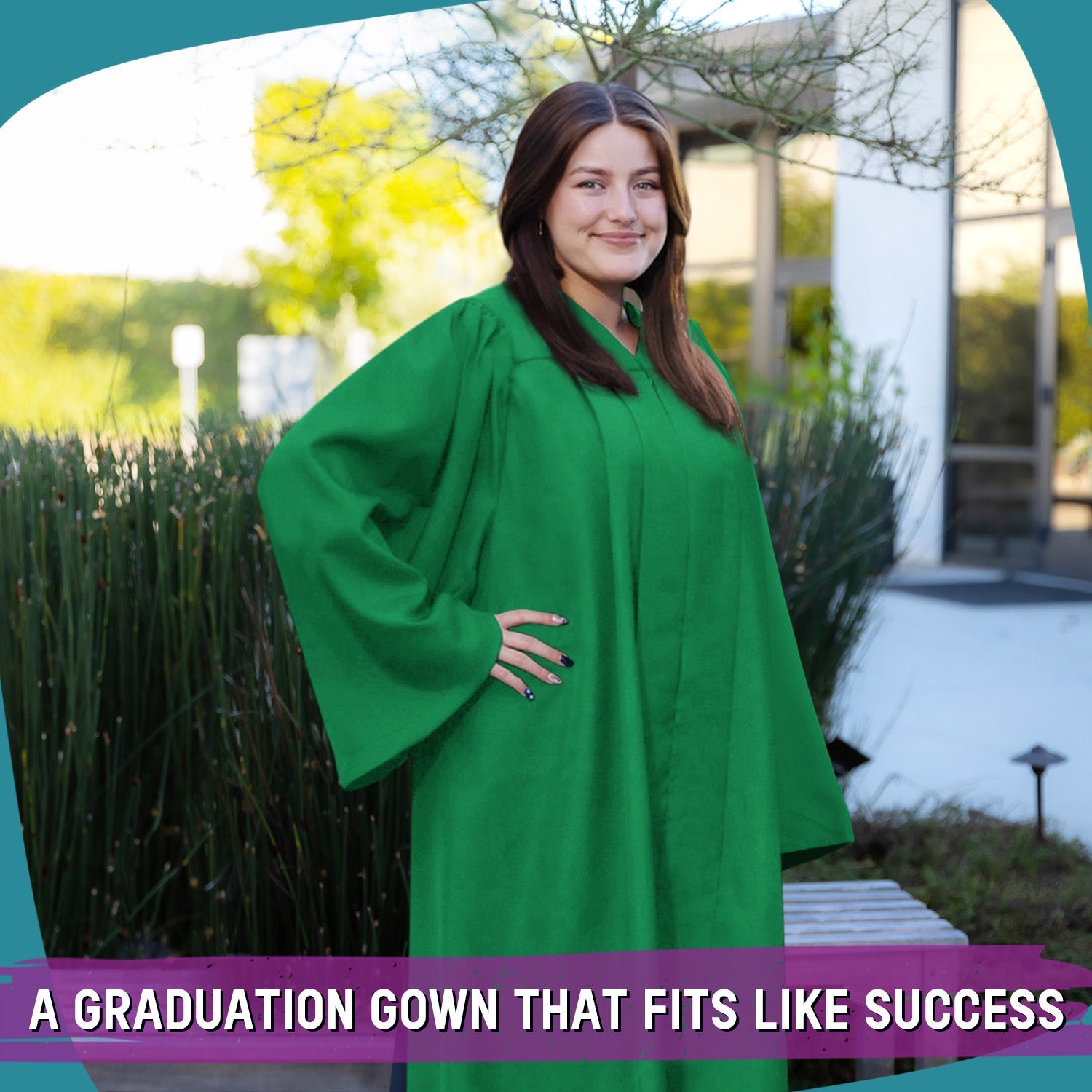Matte Green Graduation Gown - Endea Graduation