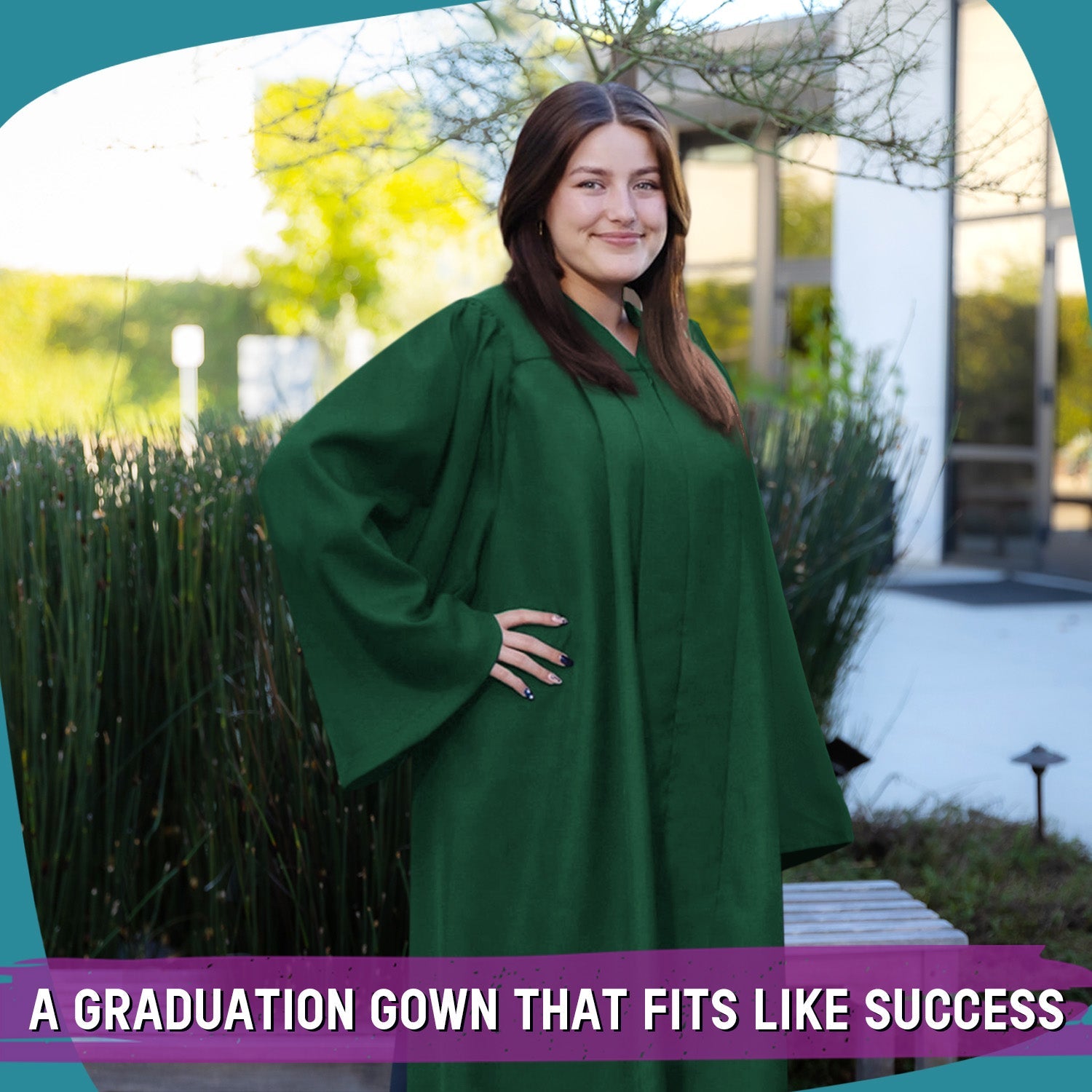 Matte Hunter Green Graduation Gown - Endea Graduation