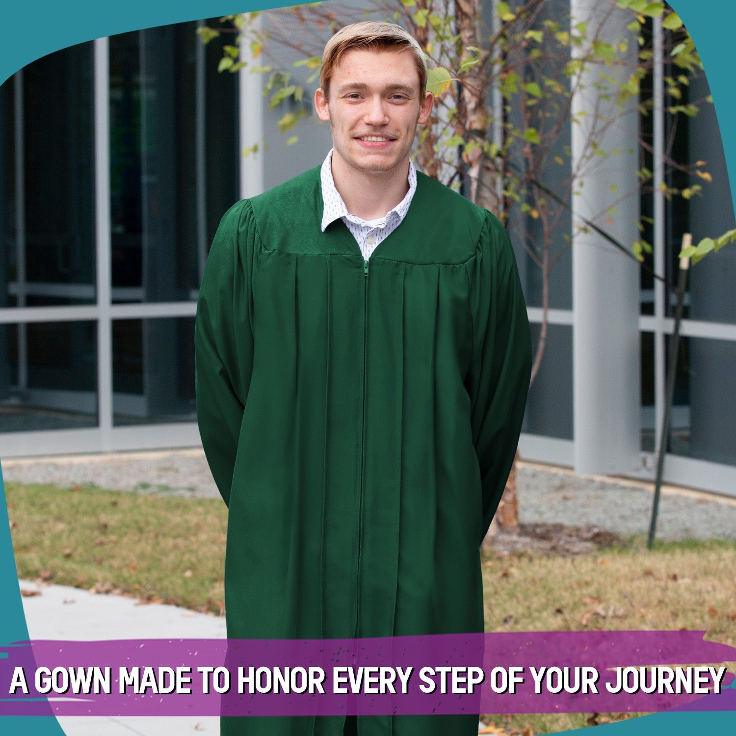 Matte Hunter Green Graduation Gown - Endea Graduation