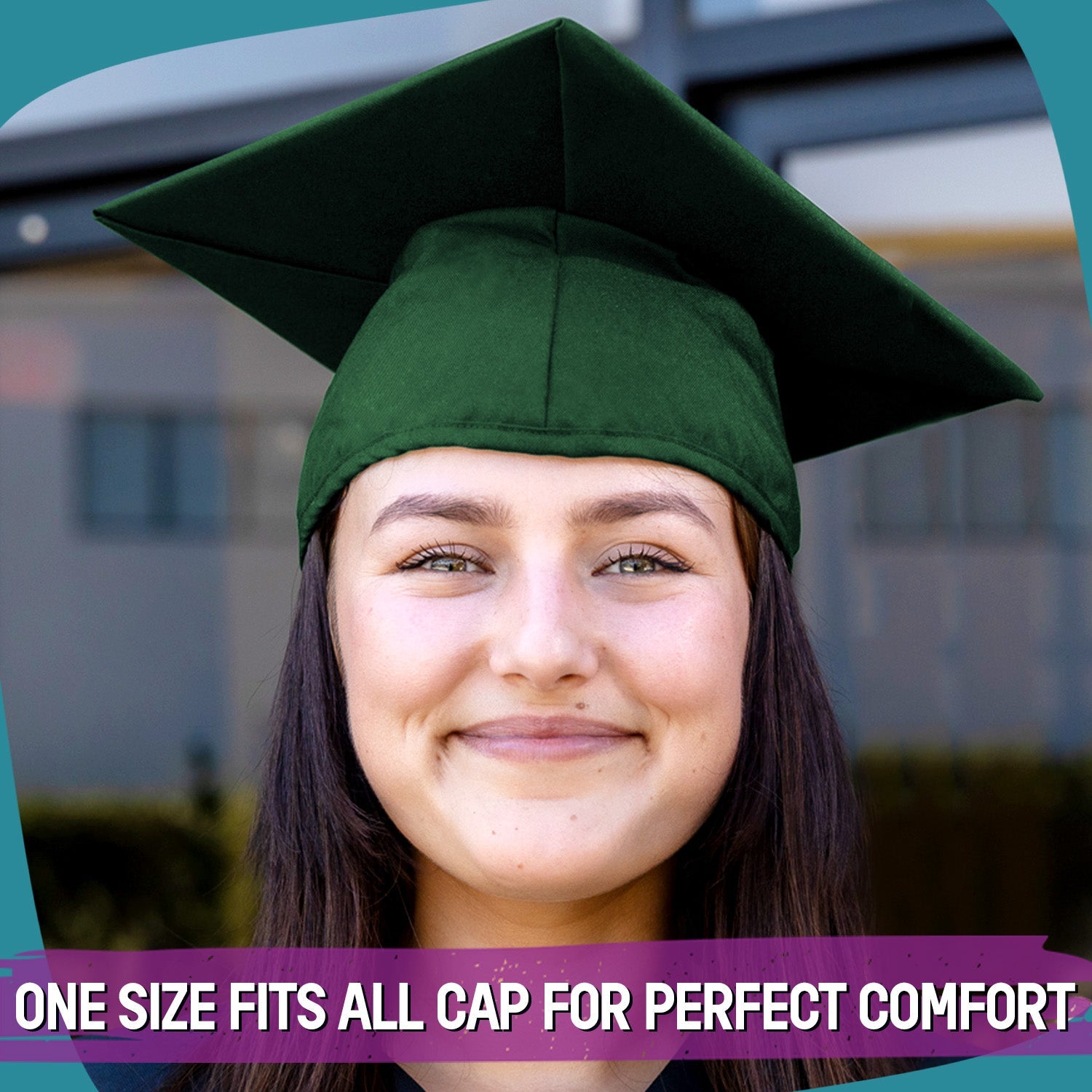 Endea Graduation Matte Hunter Green Graduation Gown Cap