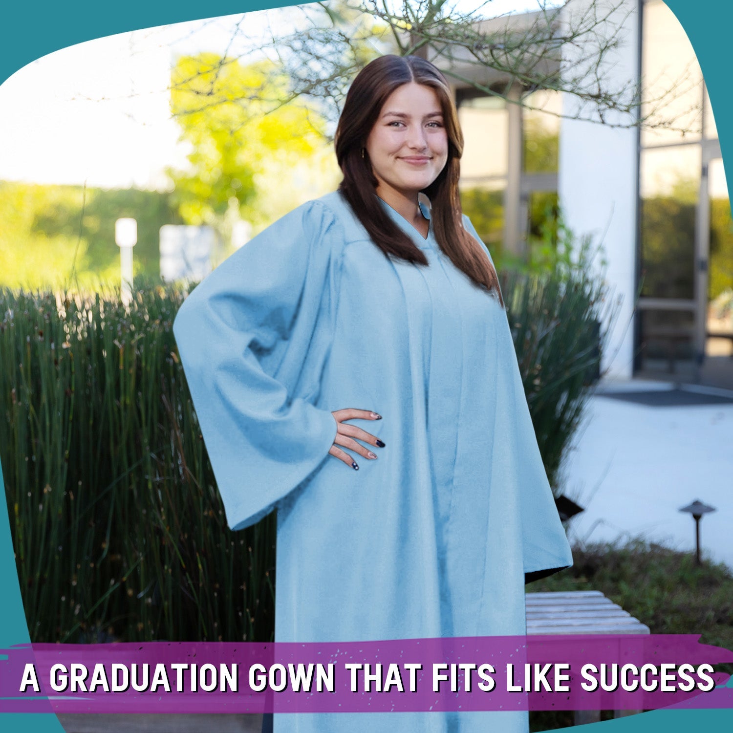 Matte Light Blue Graduation Gown - Endea Graduation
