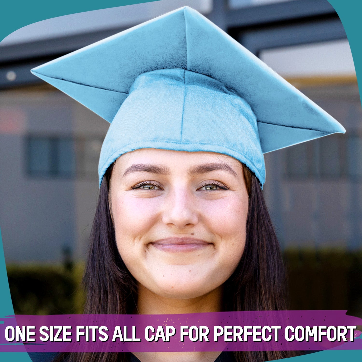 Endea Graduation Matte Light Blue Graduation Gown Cap