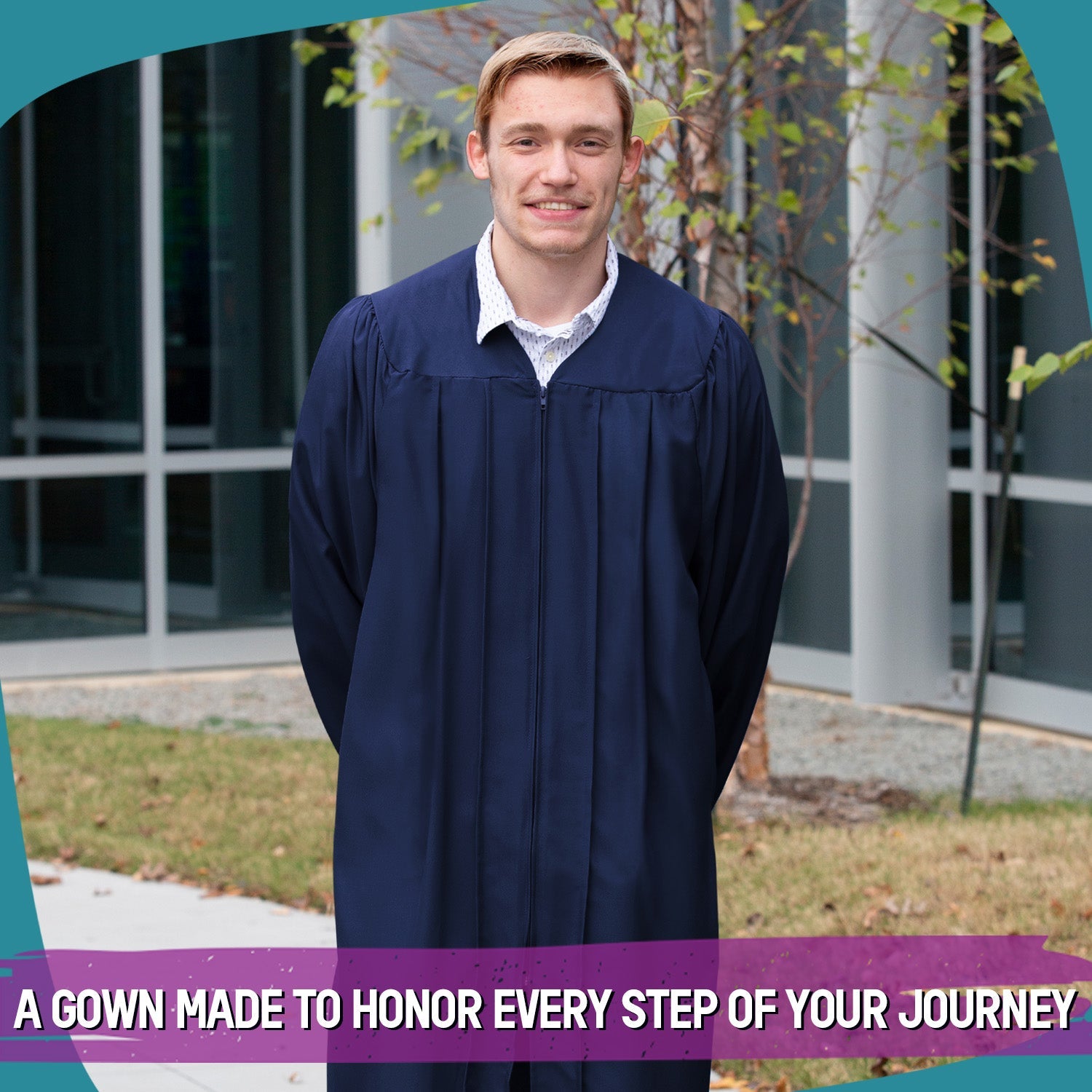 Matte Navy Blue Graduation Gown - Endea Graduation