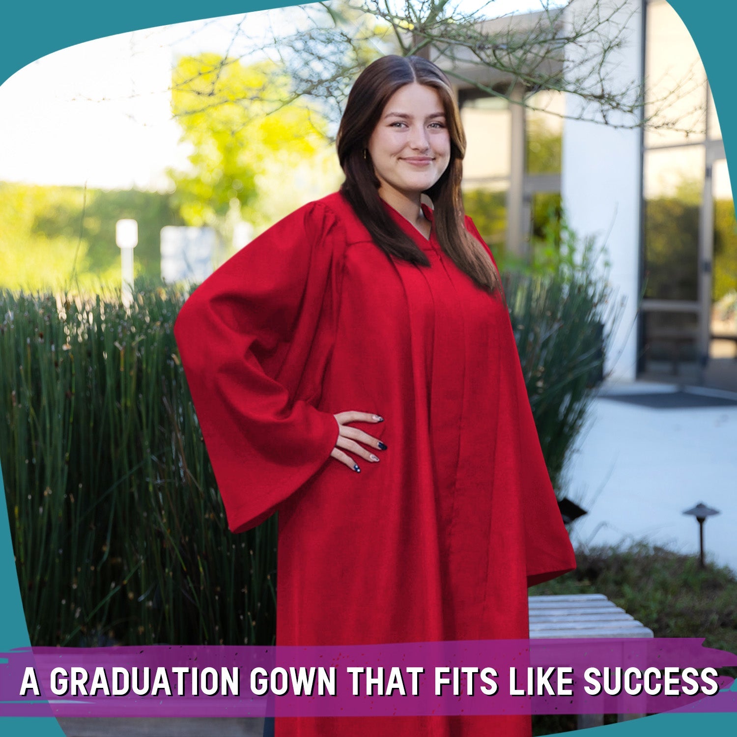 Matte Red Graduation Gown - Endea Graduation