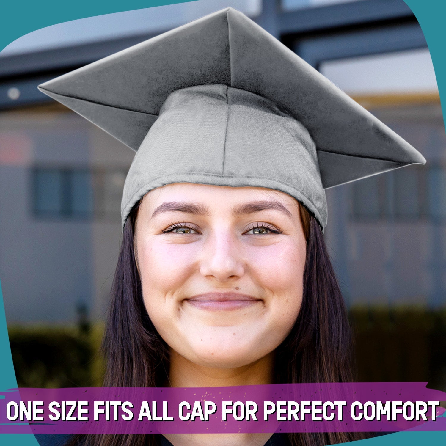 Matte Silver Graduation Gown & Cap - Endea Graduation