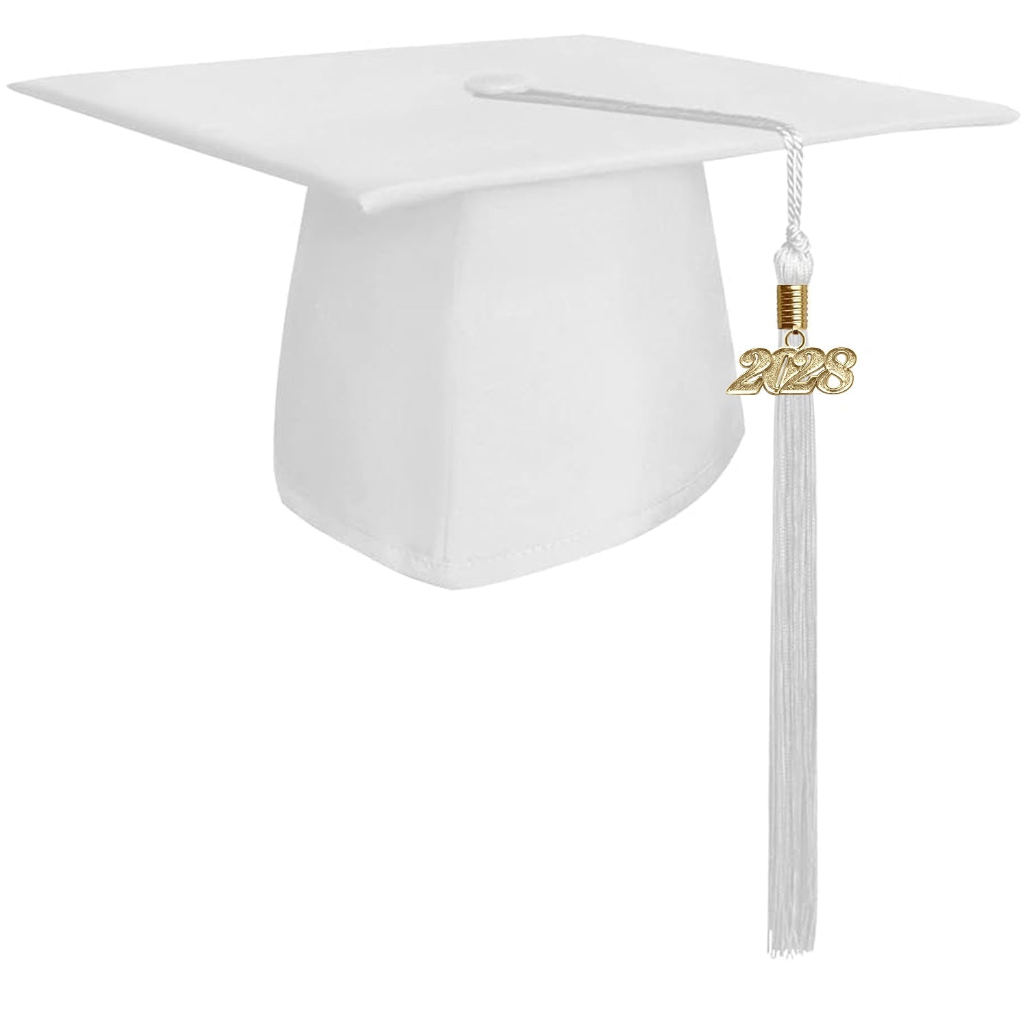 Matte White Graduation Cap & Tassel - Endea Graduation